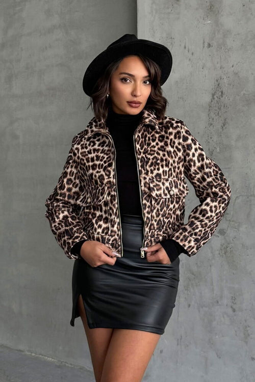 Kaşe Toptan Mont - Taş Leopar