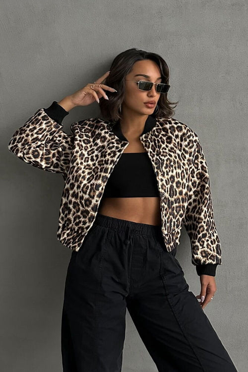 Kaşe Toptan Mont - Taş Leopar