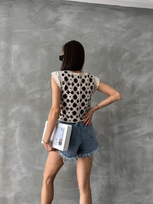 Topshow Taş Siyah Düğmeli Toptan Yelek