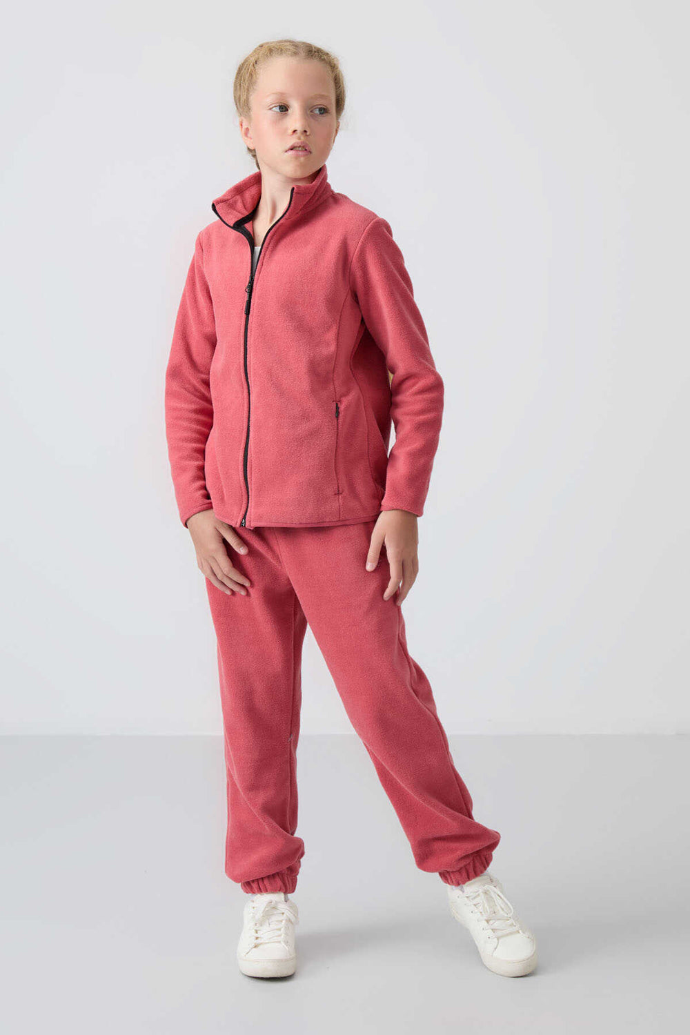 Tommylife Toptan 7-15 Yaş Jogger Standart Kalıp Kız Çocuk Eşofman Alt 75155 Yaban Gülü