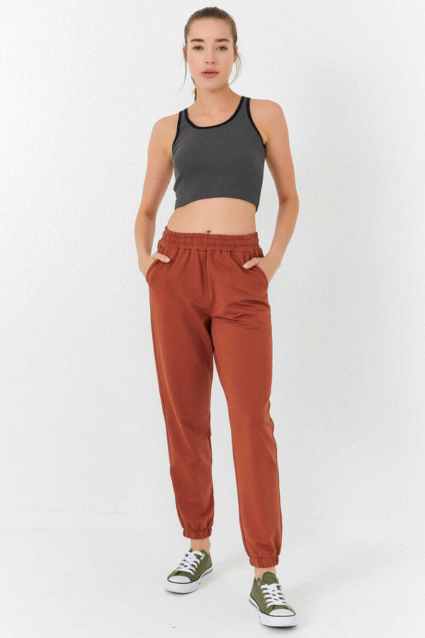Maiou scurt pentru femei, fără mâneci, croială slim fit, cu guler în U, culoare antracit, Tommylife Wholesale - 97160