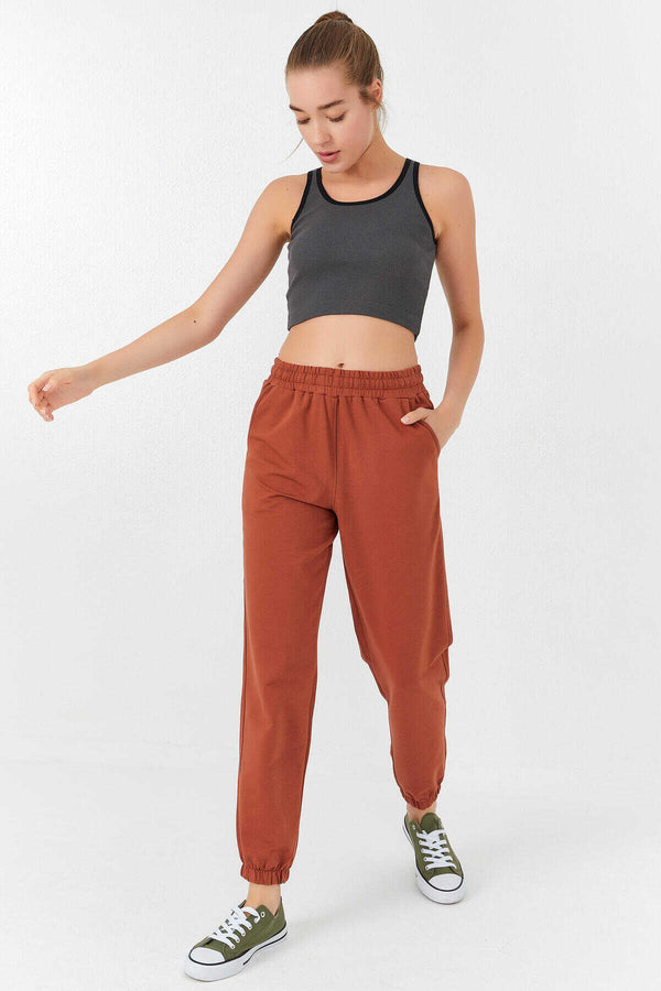 Maiou scurt pentru femei, fără mâneci, croială slim fit, cu guler în U, culoare antracit, Tommylife Wholesale - 97160