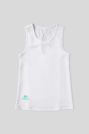 Tommylife Toptan Beyaz Standart Fit Çapraz Sırt Detaylı Kadın Spor Atlet - 97296
