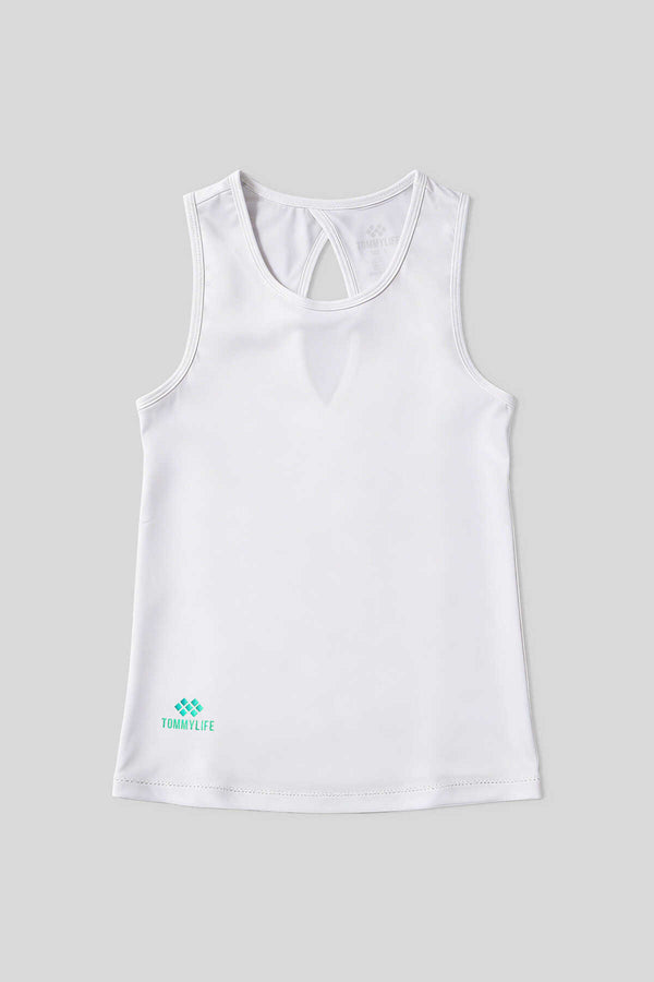 Tommylife Toptan Beyaz Standart Fit Çapraz Sırt Detaylı Kadın Spor Atlet - 97296