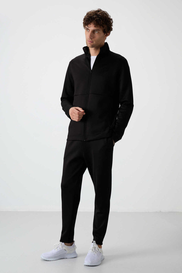 Tommylife Toptan Bran Standart Kalıp Scuba Basic Erkek Eşofman Takım 85199 Siyah