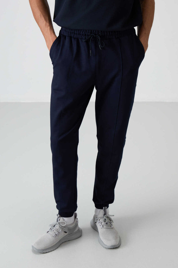 Tommylife Toptan Comfort Fit Nakışlı Erkek Jogger Eşofman Alt 82123 İndigo
