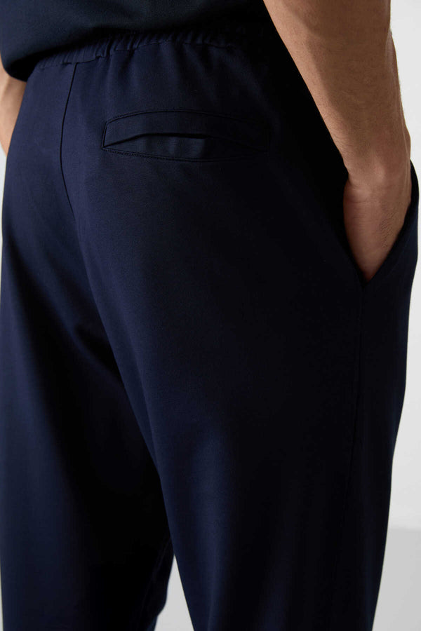 Tommylife Toptan Comfort Fit Nakışlı Erkek Jogger Eşofman Alt 82123 İndigo