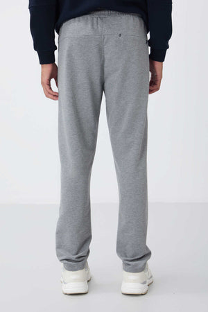 Tommylife Toptan Dar Kalıp Klasik Paça Erkek Eşofman Alt 84669 Gri Melanj