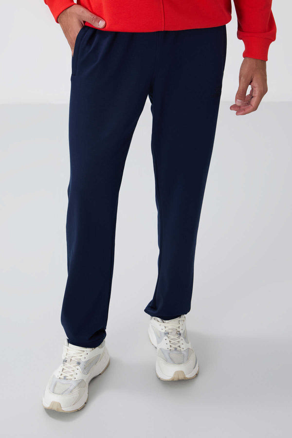 Tommylife Toptan Dar Kalıp Klasik Paça Erkek Eşofman Alt 84669 İndigo