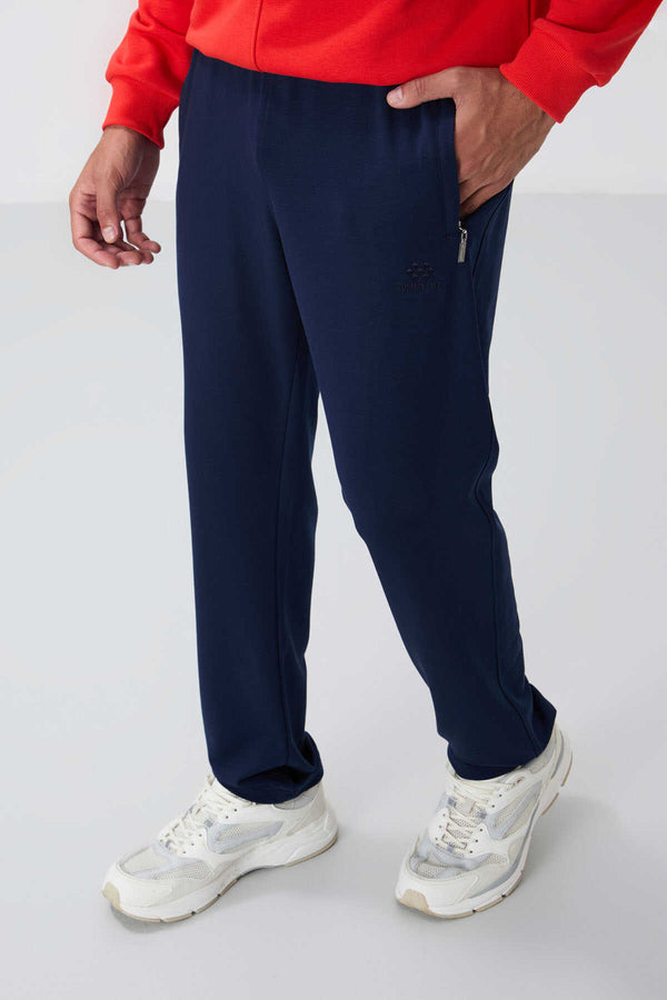 Tommylife Toptan Dar Kalıp Klasik Paça Erkek Eşofman Alt 84669 İndigo