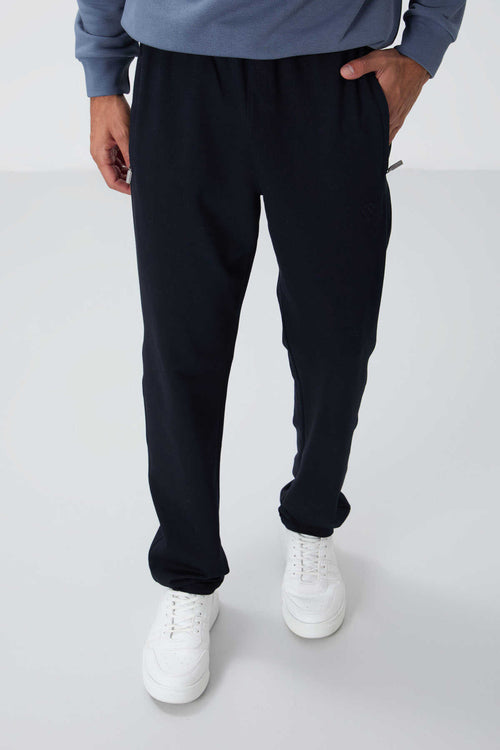 Tommylife Toptan Dar Kalıp Klasik Paça Erkek Eşofman Alt 84669 Lacivert