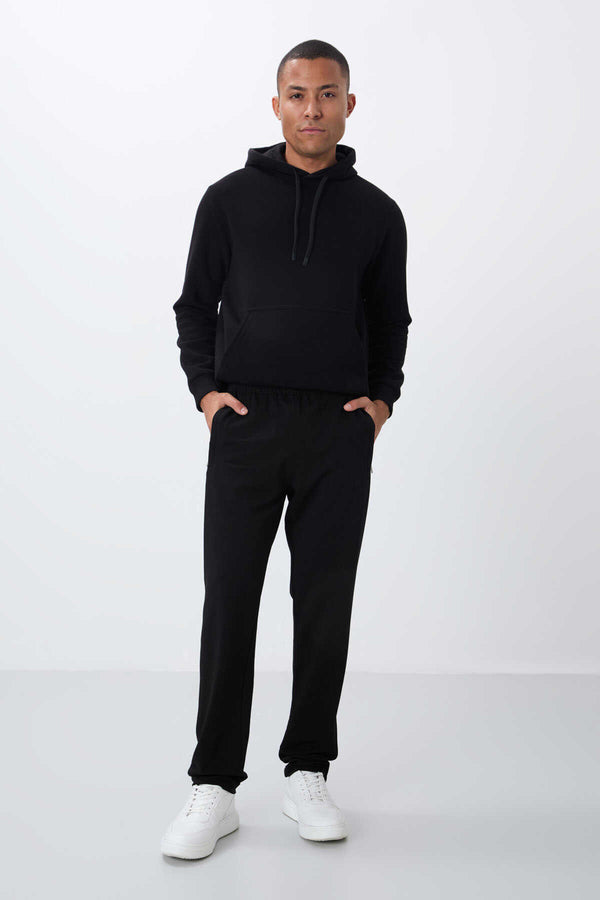 Tommylife Toptan Dar Kalıp Klasik Paça Erkek Eşofman Alt 84669 Siyah