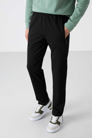 Pantaloni de trening Tommylife Wholesale Slim Fit Classic Leg pentru bărbați 84671 Negri