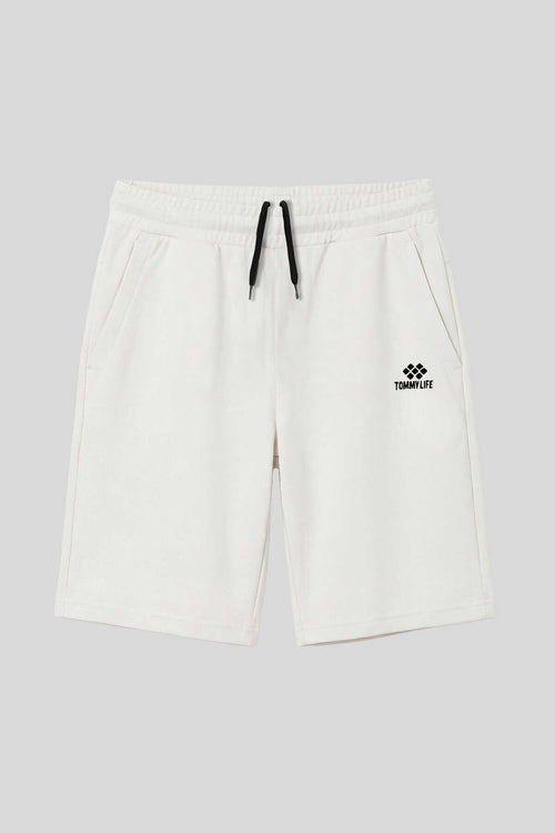 Tommylife Toptan Ekru Bağcıklı Standart Kalıp Basic Erkek Şort - 81212