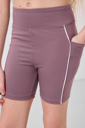 Tommylife Toptan Esnek Standart Fit Basic Performans Kız Çocuk Tayt 75189 Gül Kurusu