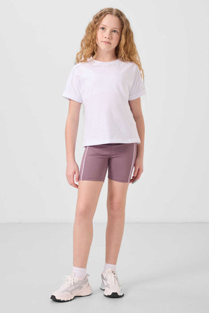 Tommylife Toptan Esnek Standart Fit Basic Performans Kız Çocuk Tayt 75189 Gül Kurusu