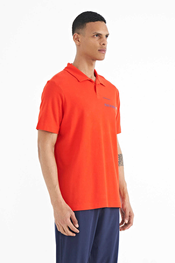 Tommylife Toptan Fiesta Yazı Baskılı Standart Form Polo Yaka Erkek T-Shirt - 88236