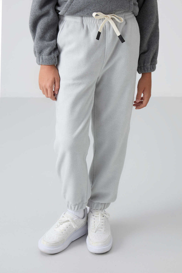 Tommylife Toptan Garson Boy Jogger Standart Kalıp Erkek Çocuk Polar Eşofman Alt 11220 Taş