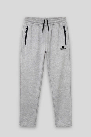 Pantaloni de trening Tommylife Wholesale Gri Melange Basic pentru bărbați, mărime mare, cu talie cu șnur și croială clasică - 84844