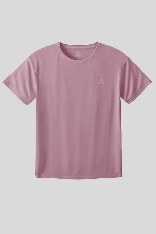 Tommylife Toptan Gül Kurusu O Yaka Basic Battal Büyük Beden Kadın T-Shirt - 97308