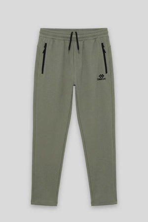 Tommylife Toptan Haki Basic Belden Bağcıklı Klasik Paça Erkek Büyük Beden Eşofman Alt - 84844