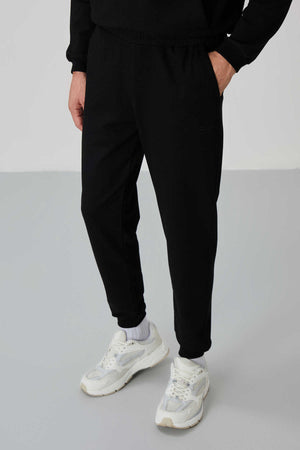 Tommylife Toptan Herbert Standart Kalıp Dik Yaka Erkek Eşofman Takım 85233 Siyah