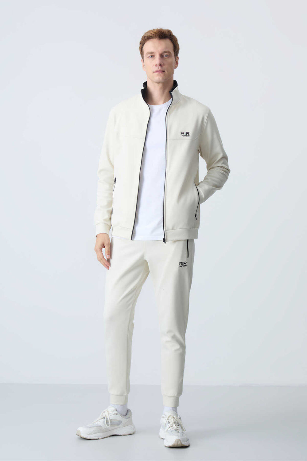 Tommylife Toptan Hugo Rahat Kalıp Jogger Erkek Eşofman Takım 85198 Bej