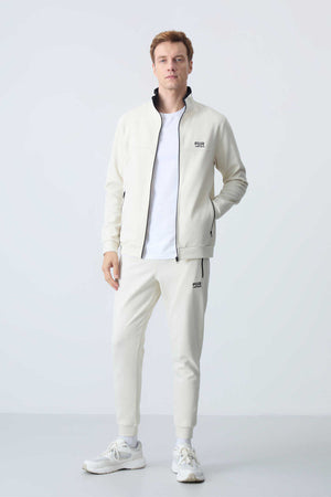 Tommylife Toptan Hugo Rahat Kalıp Jogger Erkek Eşofman Takım 85198 Bej