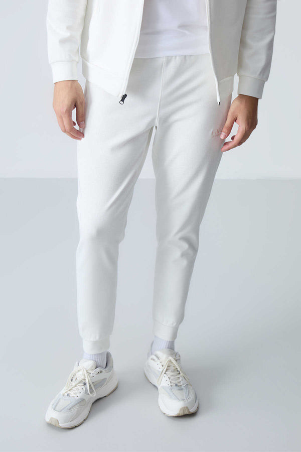 Tommylife Toptan Hugo Rahat Kalıp Jogger Erkek Eşofman Takım 85198 Ekru