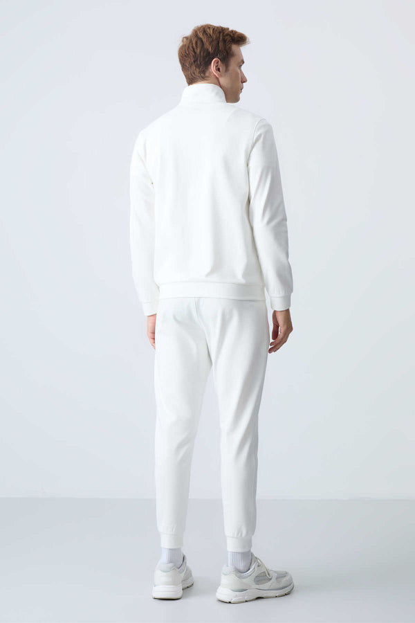 Tommylife Toptan Hugo Rahat Kalıp Jogger Erkek Eşofman Takım 85198 Ekru
