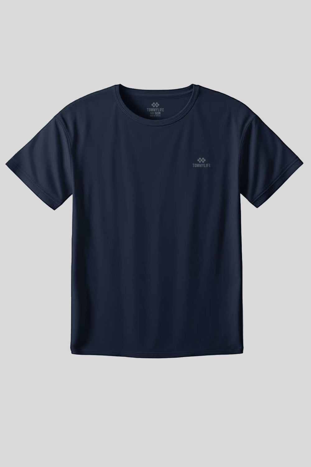 Tommylife Toptan İndigo O Yaka Basic Battal Büyük Beden Kadın T-Shirt - 97308