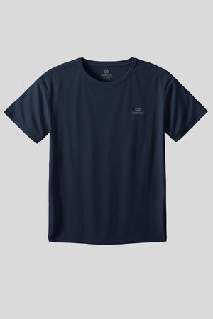 Tommylife Toptan İndigo O Yaka Basic Battal Büyük Beden Kadın T-Shirt - 97308
