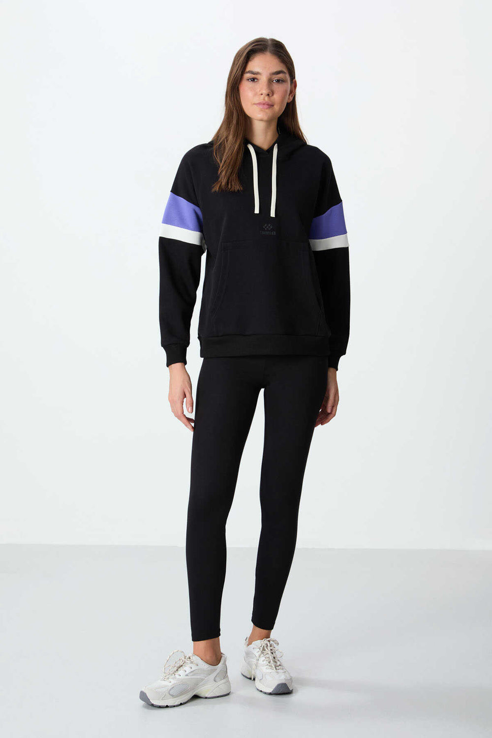 Tommylife Toptan Kapüşonlu Oversize Kadın Sweatshirt 97290 Siyah