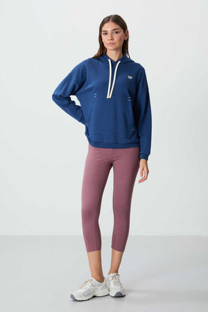 Tommylife Toptan Kapüşonlu Oversize Kadın Sweatshirt 97291 Parlament