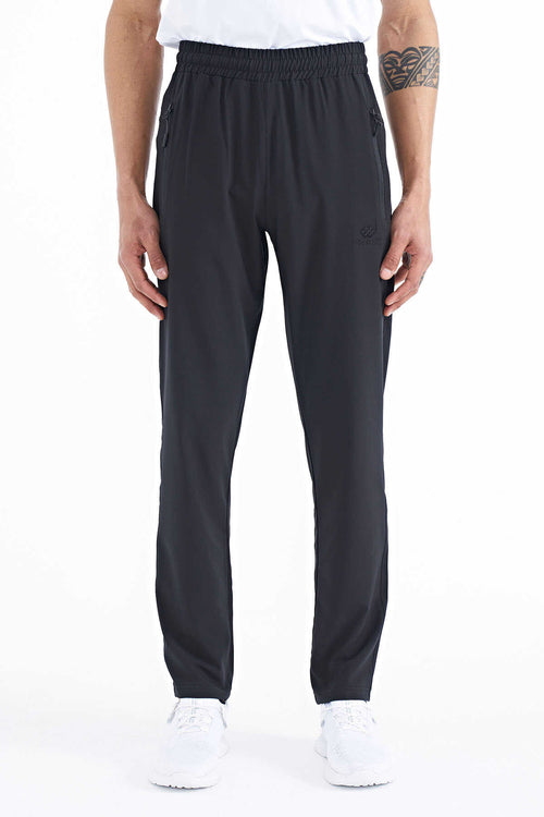 Pantaloni de trening pentru bărbați Tommylife Wholesale Classic Leg Standard Fit cu trei buzunare, 84768, negri