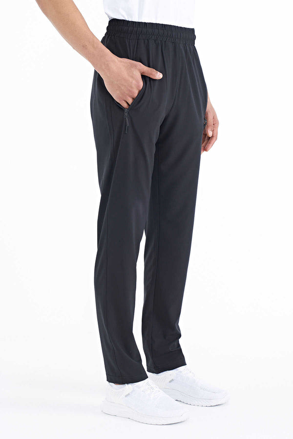 Pantaloni de trening pentru bărbați Tommylife Wholesale Classic Leg Standard Fit cu trei buzunare, 84768, negri