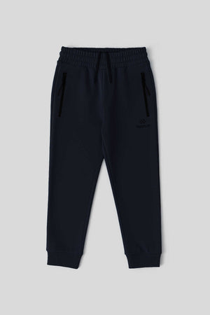 Tommylife Toptan Lacivert Basic Fermuar Cepli Belden Bağcıklı Jogger Erkek Çocuk Eşofman Alt - 10798