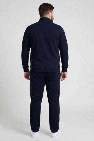 Set trening pentru bărbați, mărime mare, cu guler înalt, model clasic, Tommylife, en-gros, bleumarin - 85176
