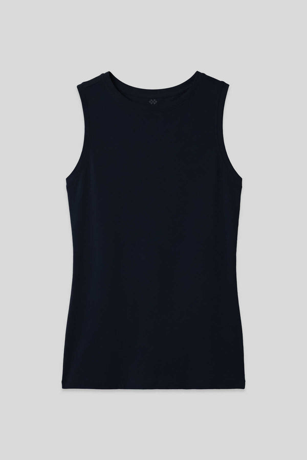 Tommylife Toptan Lacivert Slim Fit Basic O Yaka Sıfır Kol Kadın Atlet - 97313