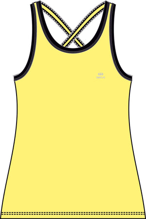 Maiou sport pentru femei, fără mâneci, cu croială standard, cu imprimeu lămâie, Tommylife Wholesale - 97094