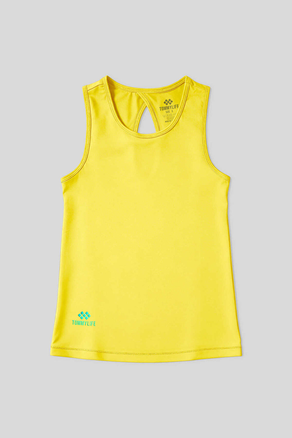 Tommylife Toptan Limon Standart Fit Çapraz Sırt Detaylı Kadın Spor Atlet - 97296