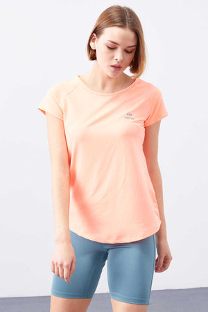 Tricou damă Tommylife Wholesale Coral Back Window cu mânecă scurtă, croială standard, guler rotund - 97101