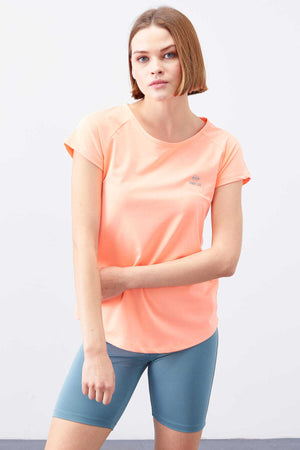 Tricou damă Tommylife Wholesale Coral Back Window cu mânecă scurtă, croială standard, guler rotund - 97101
