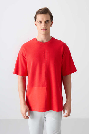 Tommylife Toptan O Yaka Oversize Basic Erkek T-Shirt 88337 Fiesta