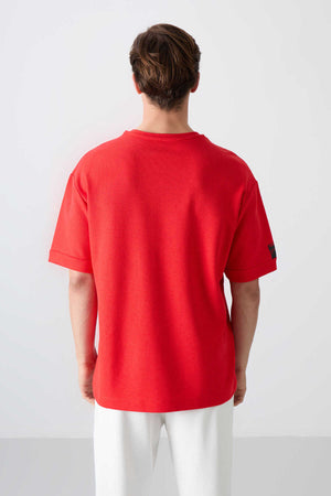 Tommylife Toptan O Yaka Oversize Basic Erkek T-Shirt 88339 Fiesta