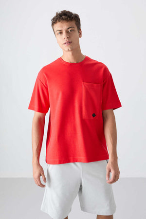 Tommylife Toptan O Yaka Oversize Basic Erkek T-Shirt 88341 Fiesta