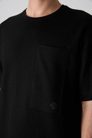 Tommylife Toptan O Yaka Oversize Basic Erkek T-Shirt 88341 Siyah
