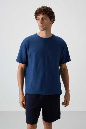Tommylife Toptan O Yaka Oversize Basic Erkek T-Shirt 88379 Parlament