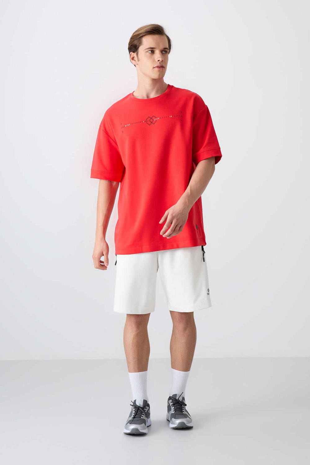 Tommylife Toptan O Yaka Oversize Baskılı Erkek T-Shirt 88323 Fiesta