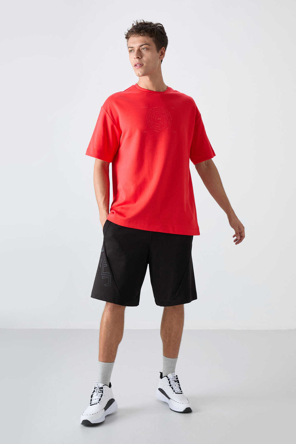 Tommylife Toptan O Yaka Oversize Baskılı Erkek T-Shirt 88324 Fiesta